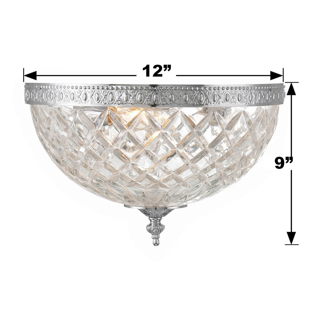 Crystorama Crystorama 3 Light English Bronze Crystal Flush Mount