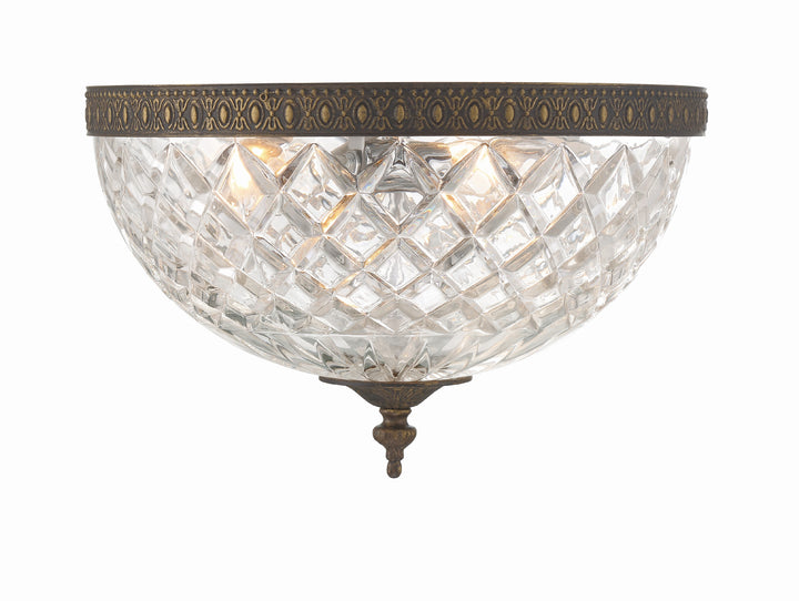 Crystorama Crystorama 3 Light English Bronze Crystal Flush Mount