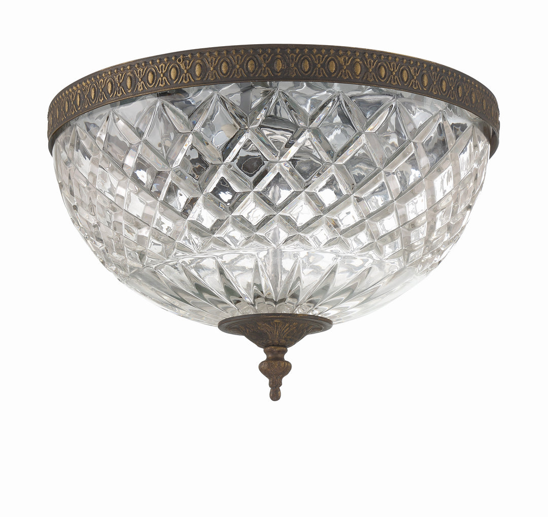 Crystorama Crystorama 3 Light English Bronze Crystal Flush Mount