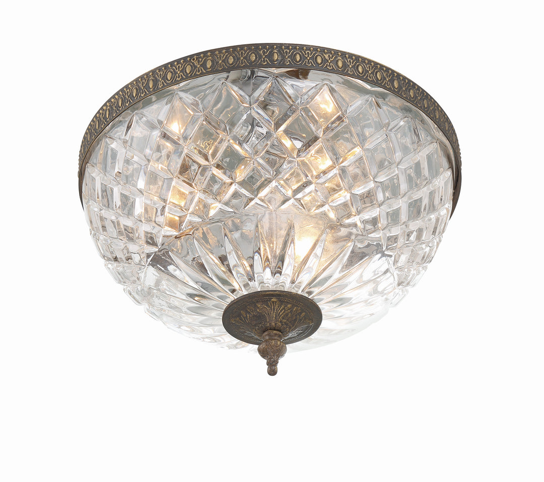 Crystorama Crystorama 3 Light English Bronze Crystal Flush Mount