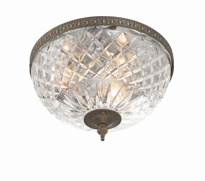 Crystorama Crystorama 3 Light English Bronze Crystal Flush Mount