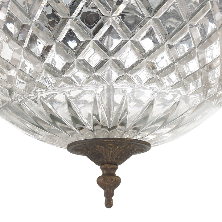 Crystorama Crystorama 3 Light English Bronze Crystal Flush Mount