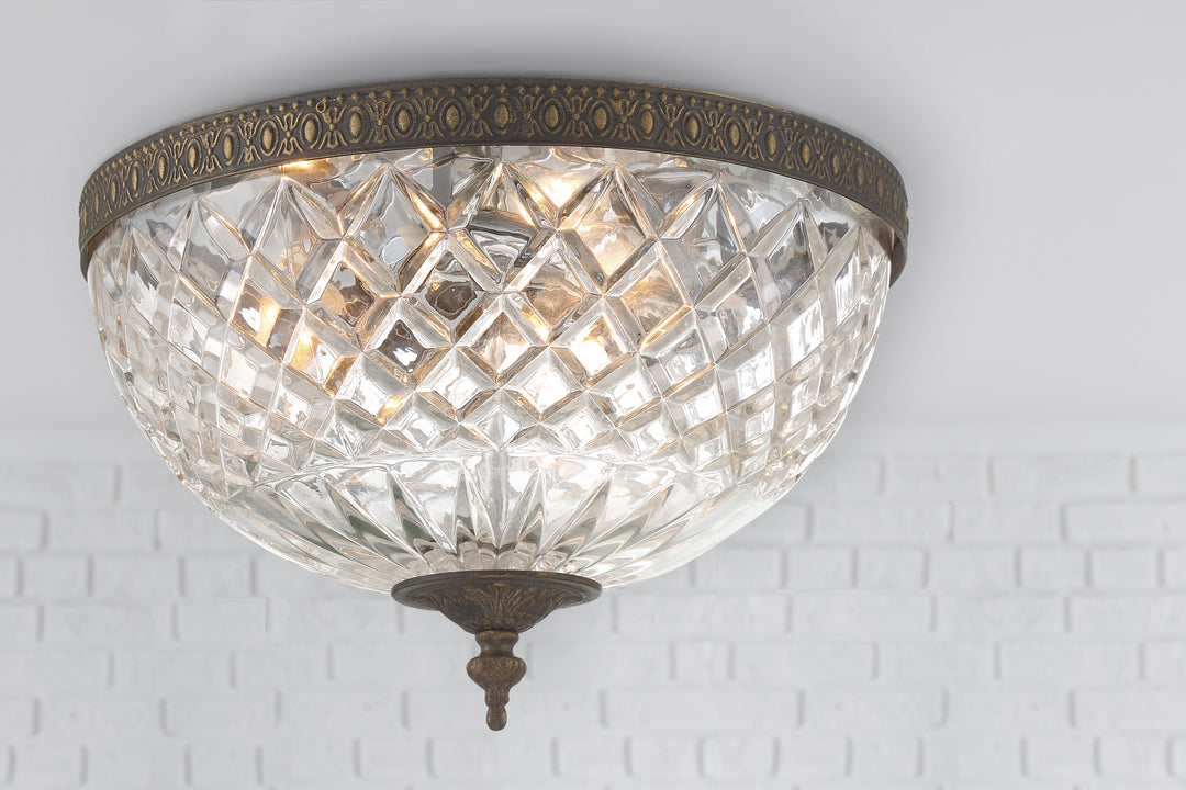 Crystorama Crystorama 3 Light English Bronze Crystal Flush Mount