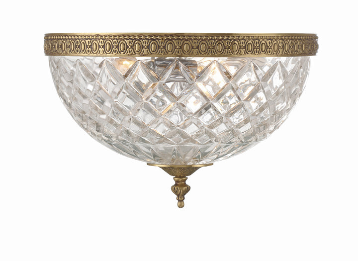 Crystorama Crystorama 3 Light English Bronze Crystal Flush Mount