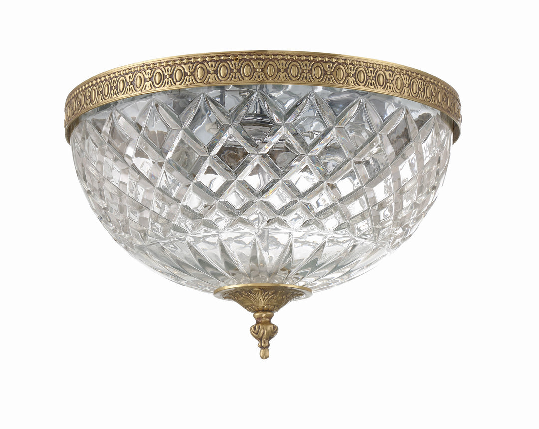 Crystorama Crystorama 3 Light English Bronze Crystal Flush Mount