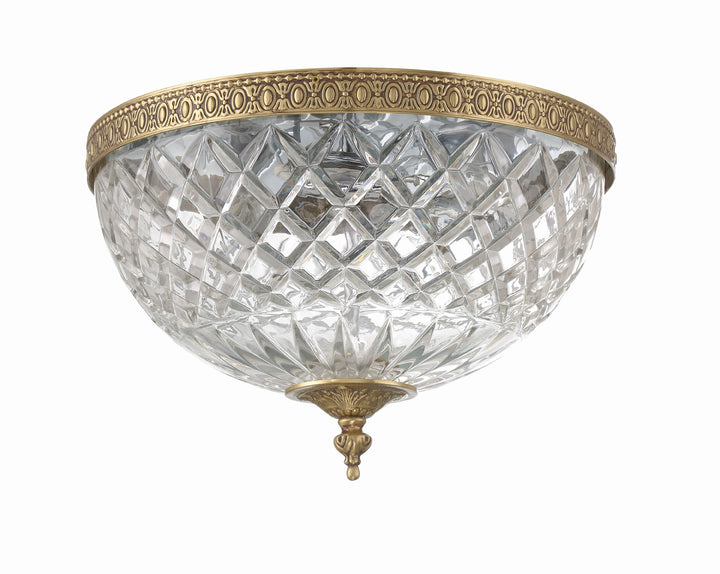 Crystorama Crystorama 3 Light English Bronze Crystal Flush Mount