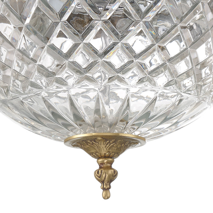 Crystorama Crystorama 3 Light English Bronze Crystal Flush Mount