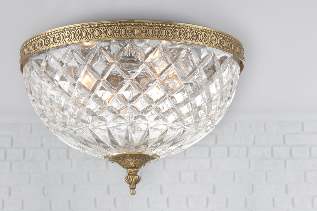 Crystorama Crystorama 3 Light English Bronze Crystal Flush Mount