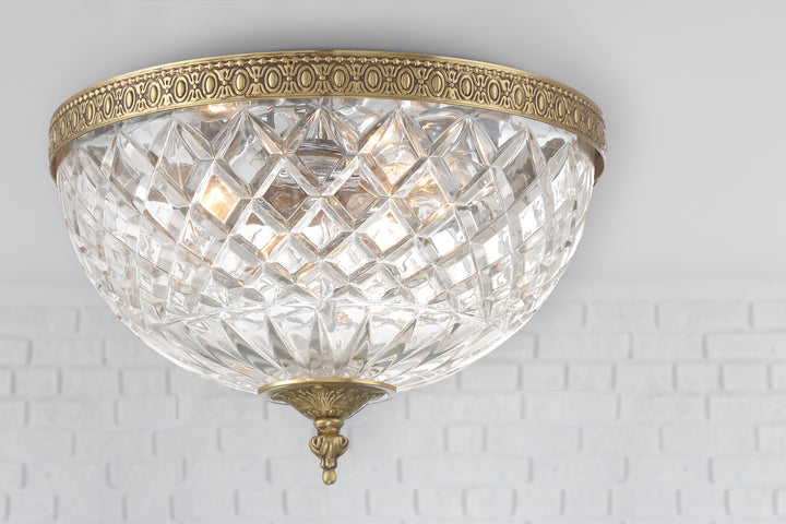 Crystorama Crystorama 3 Light English Bronze Crystal Flush Mount