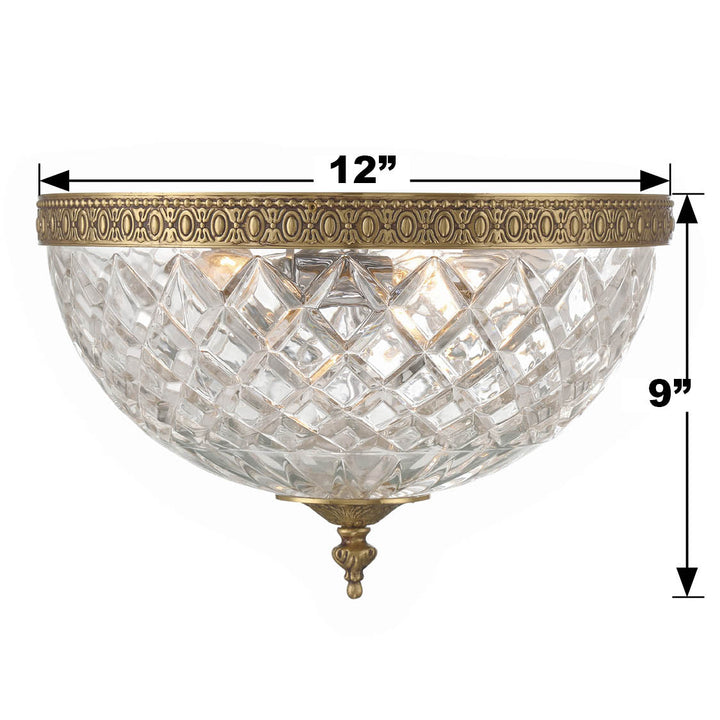 Crystorama Crystorama 3 Light English Bronze Crystal Flush Mount