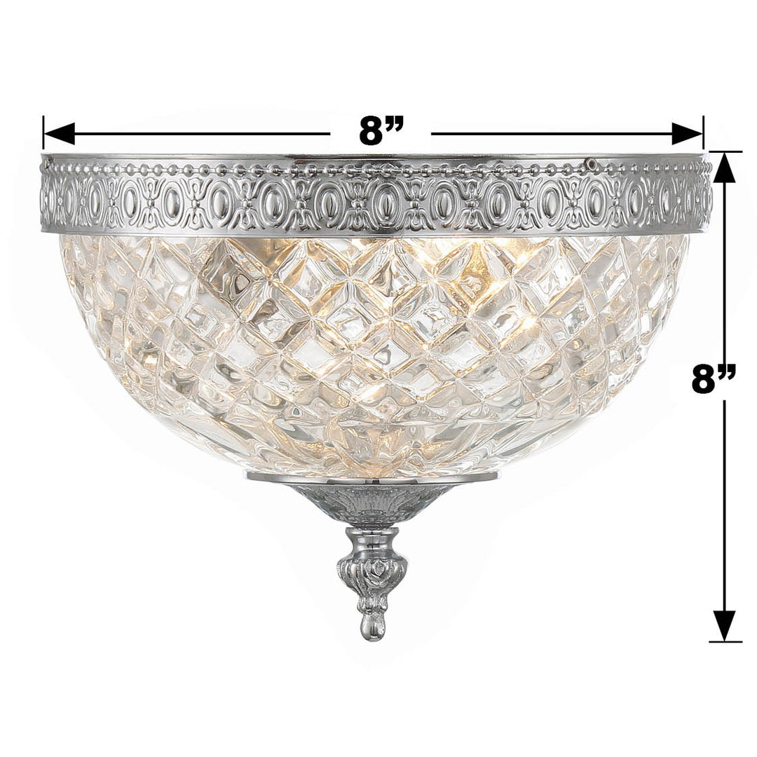 Crystorama Crystorama 2 Light English Bronze Crystal Flush Mount