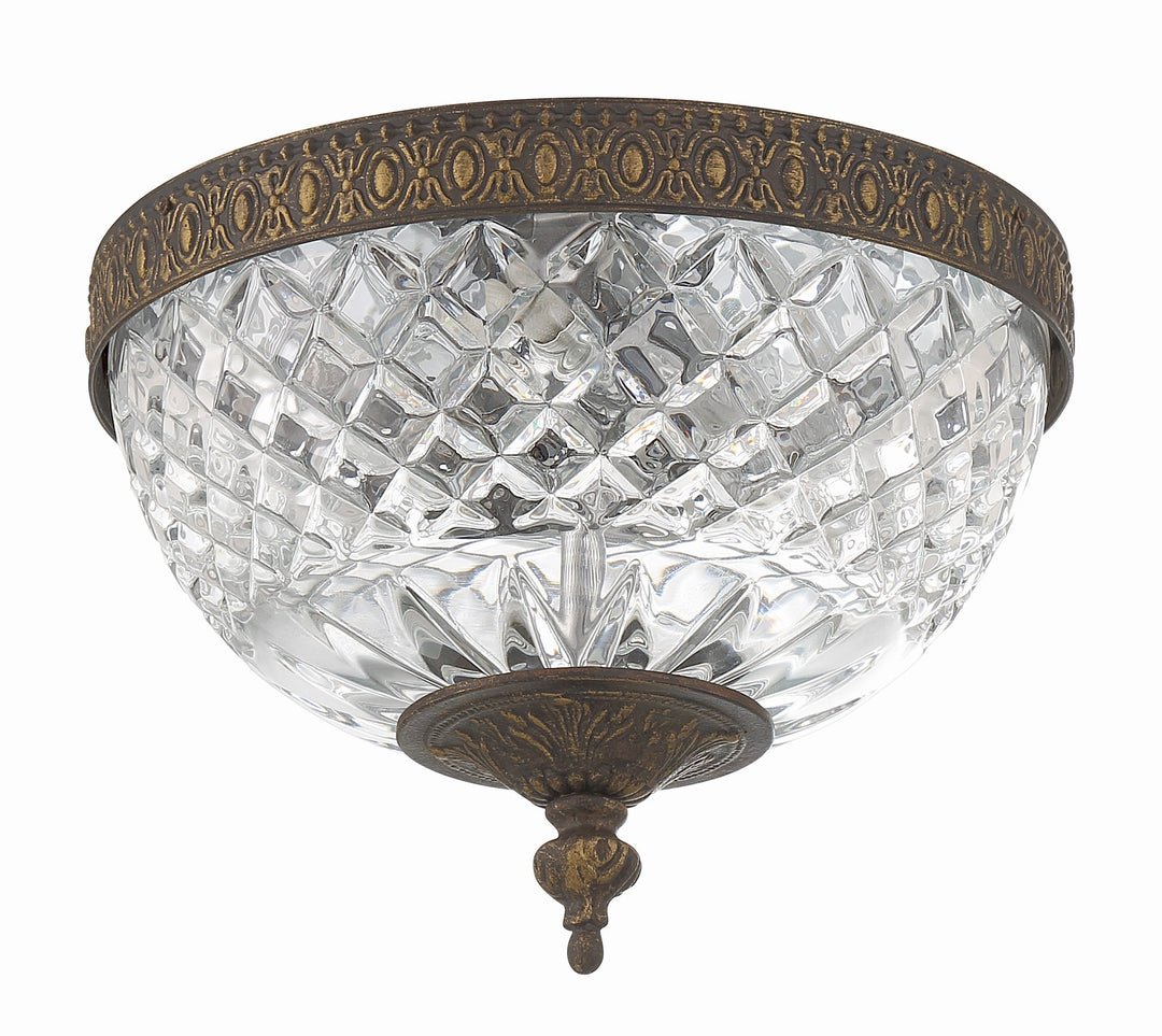 Crystorama Crystorama 2 Light English Bronze Crystal Flush Mount