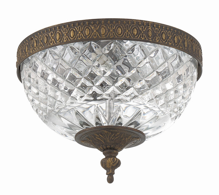 Crystorama Crystorama 2 Light English Bronze Crystal Flush Mount