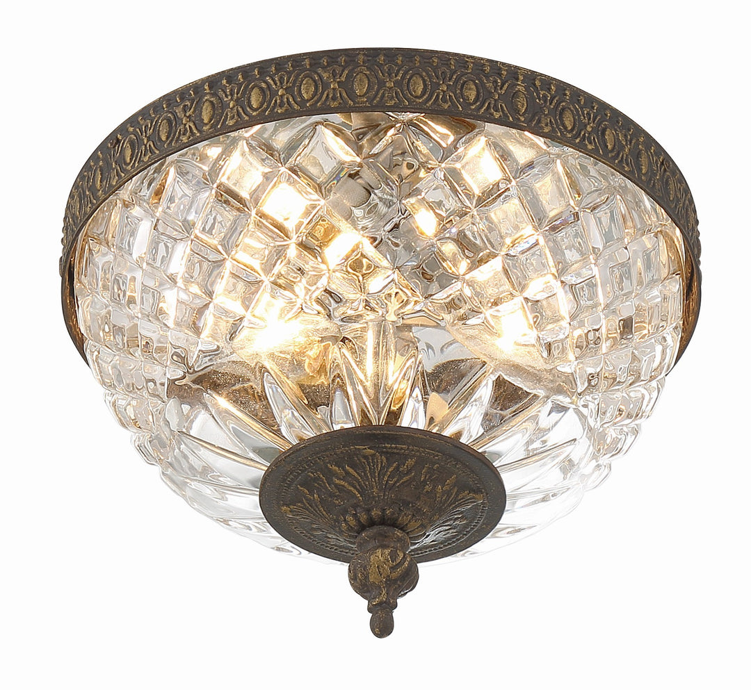 Crystorama Crystorama 2 Light English Bronze Crystal Flush Mount