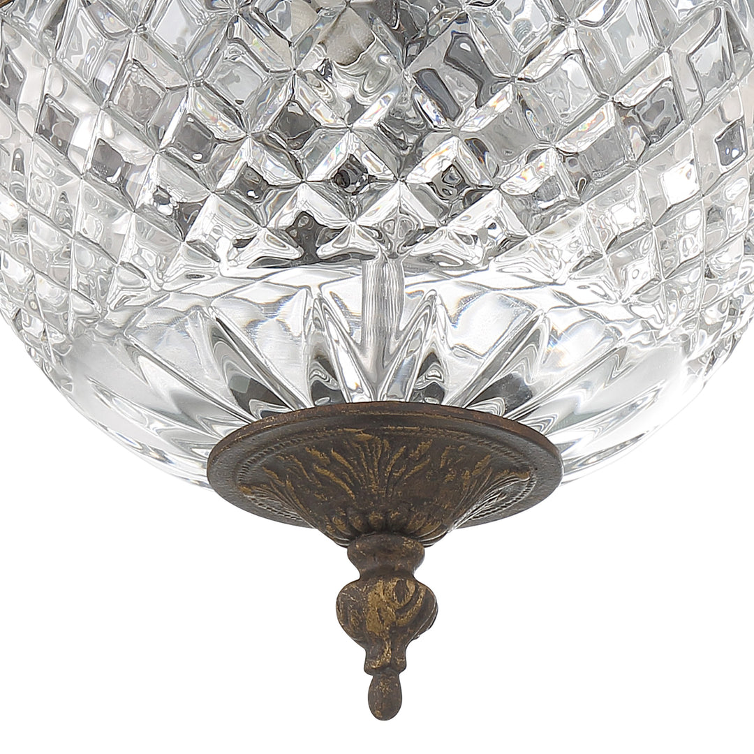 Crystorama Crystorama 2 Light English Bronze Crystal Flush Mount