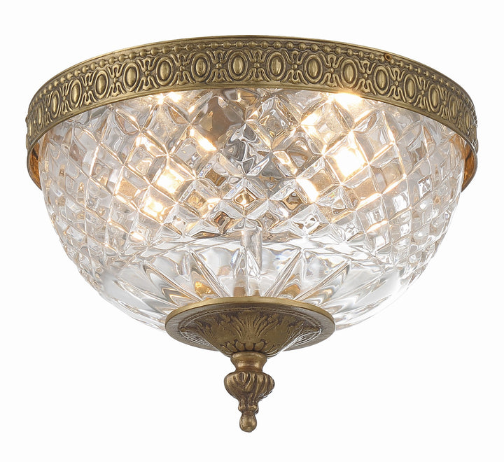 Crystorama 2 Light English Bronze Crystal Flush Mount