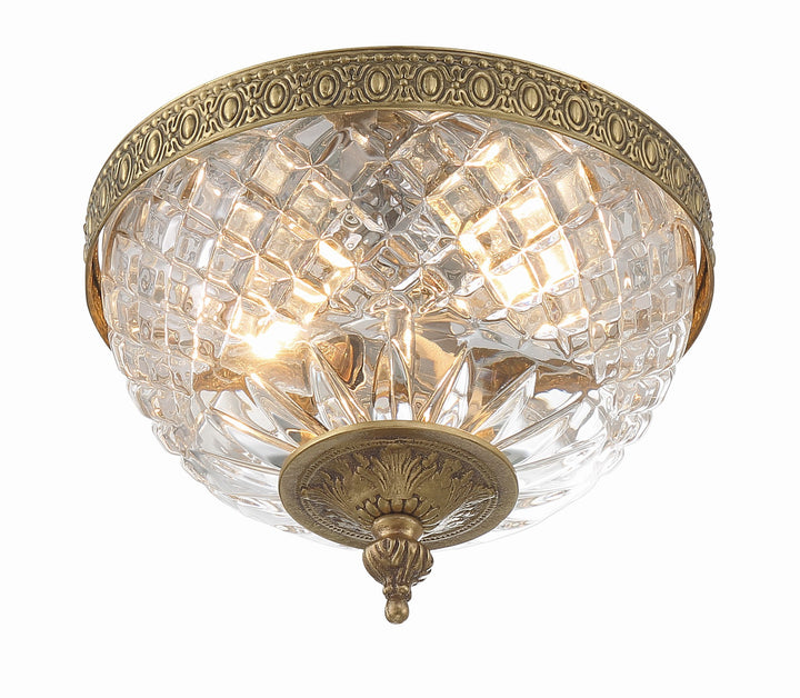 Crystorama Crystorama 2 Light English Bronze Crystal Flush Mount