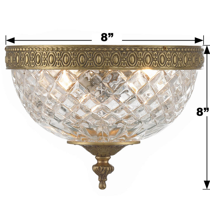 Crystorama Crystorama 2 Light English Bronze Crystal Flush Mount