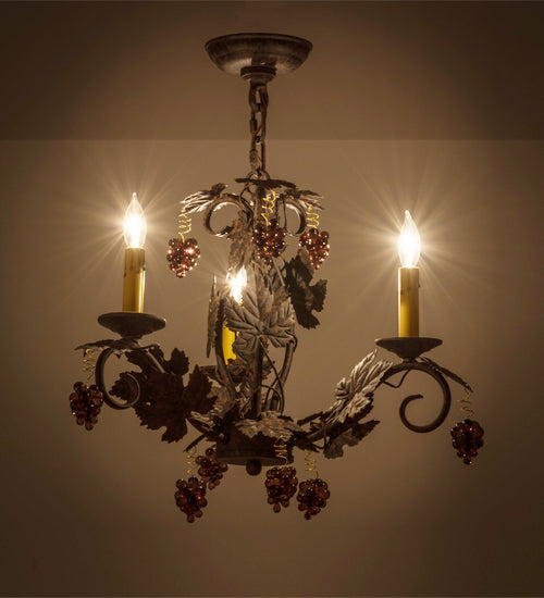 18"W Vineyard 3 Lt Chandelier