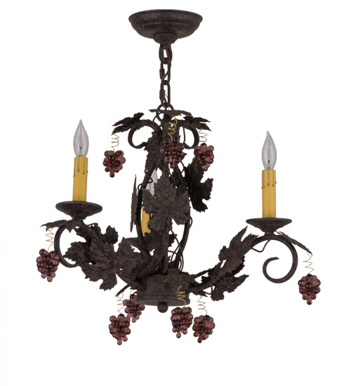 18"W Vineyard 3 Lt Chandelier