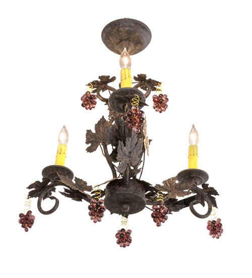 18"W Vineyard 3 Lt Chandelier