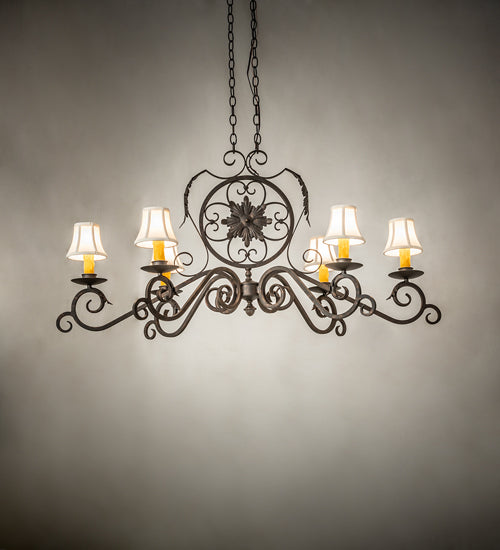 48" Long Christabel 6 Light Oblong Chandelier