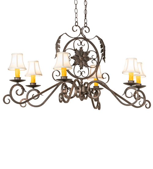 48" Long Christabel 6 Light Oblong Chandelier