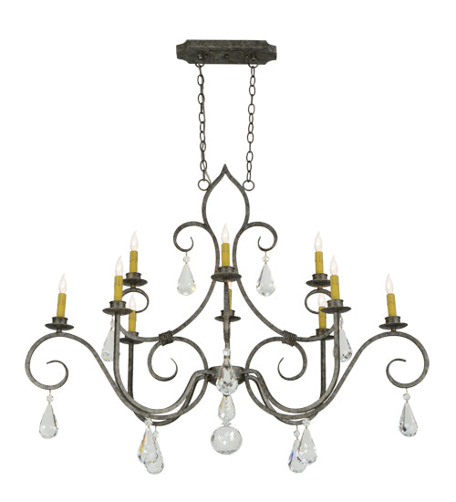 48"L Celine Oval 10 Lt Chandelier