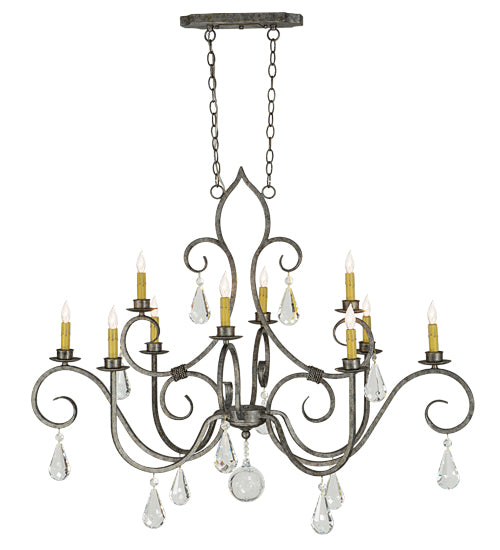 48"L Celine Oval 10 Lt Chandelier