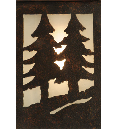 5.75" Wide Twin Spruce Trees Wall Sconce