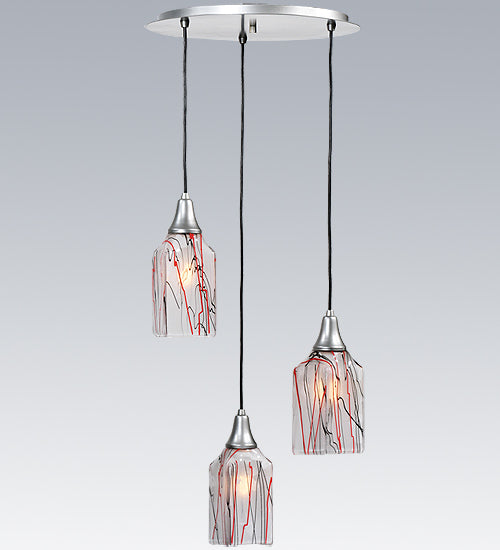 19" Wide Metro Fusion 3 Light Cascading Pendant