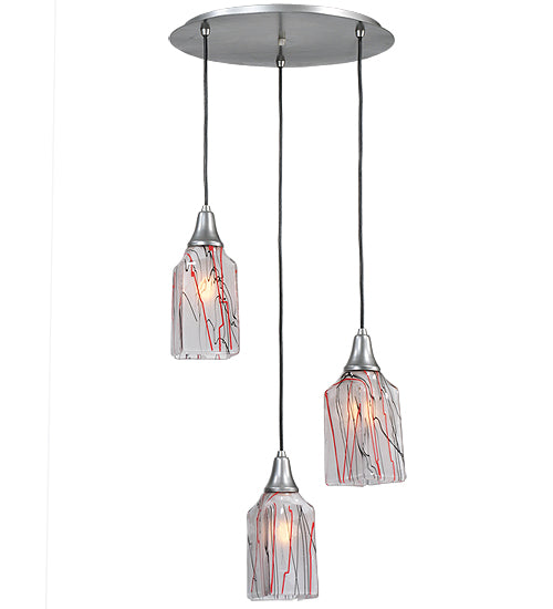 19" Wide Metro Fusion 3 Light Cascading Pendant