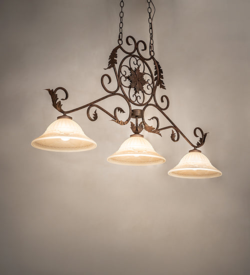 54" Long Christabel 3 Light Oblong Pendant