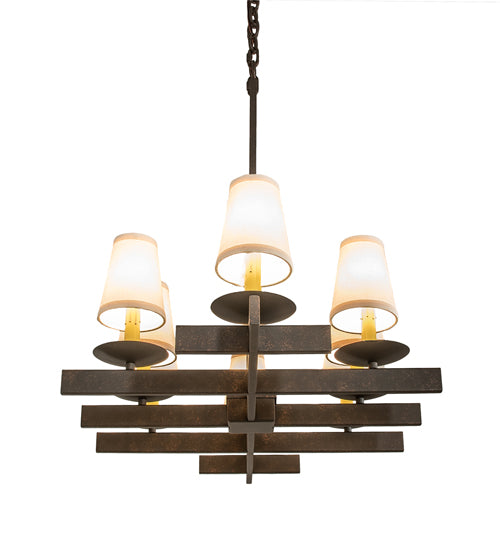 36" Long Dante 8 Light Oblong Chandelier