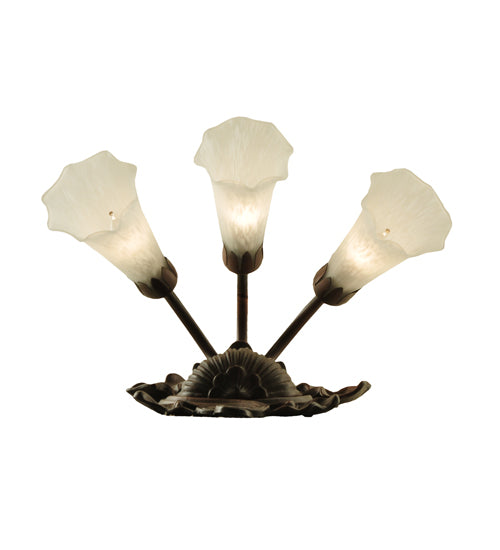 10.5"W White Pond Lily 3 Lt Wall Sconce