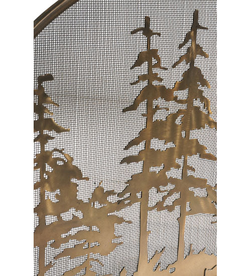 50" Wide X 30" High Tall Pines Arched Fireplace Screen