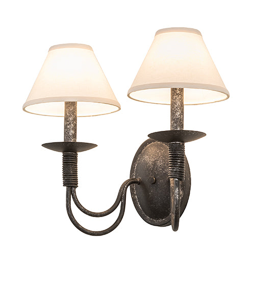 16" Wide Bell 2 Light Wall Sconce