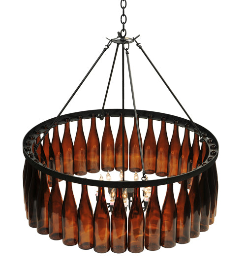 37" Wide Tuscan Vineyard Estate 36 Wine Bottle Chandelier