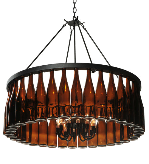 37" Wide Tuscan Vineyard Estate 36 Wine Bottle Chandelier