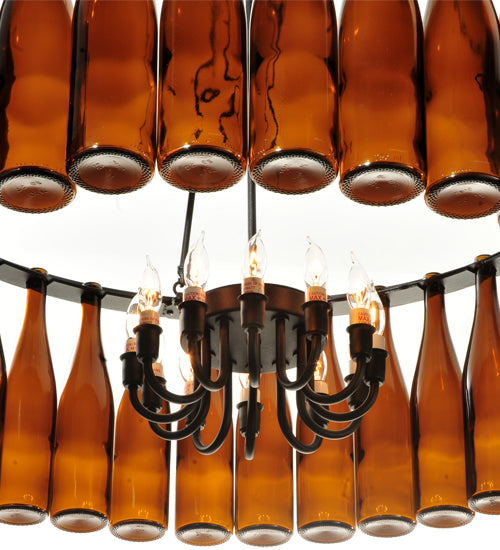 37" Wide Tuscan Vineyard Estate 36 Wine Bottle Chandelier