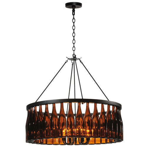 37" Wide Tuscan Vineyard Estate 36 Wine Bottle Chandelier