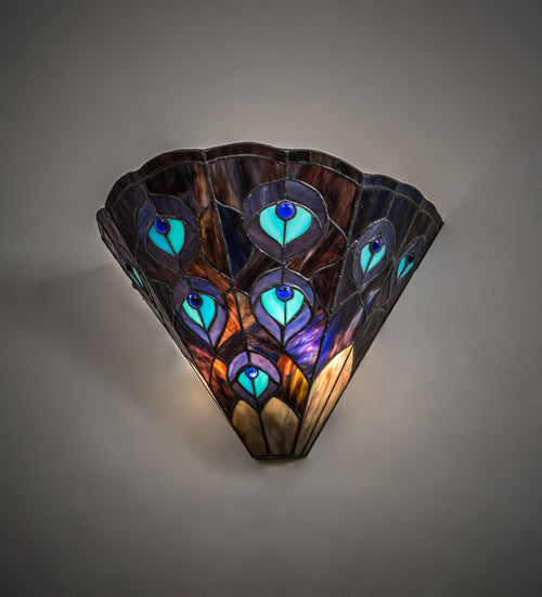 14" Wide Peacock Wall Sconce