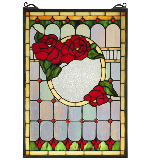 14"W X 20"H Morgan Rose Stained Glass Window