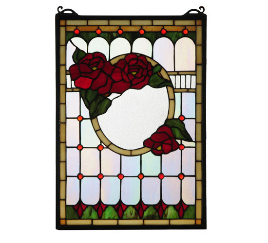 14"W X 20"H Morgan Rose Stained Glass Window