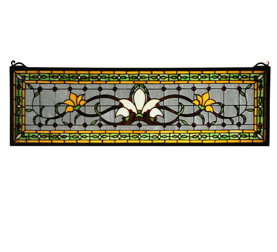 33"W X 10"H Fairytale Transom Stained Glass Window