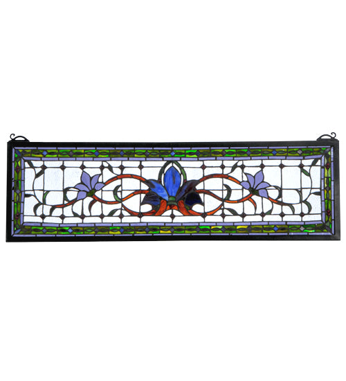 33"W X 10"H Fairytale Transom Stained Glass Window