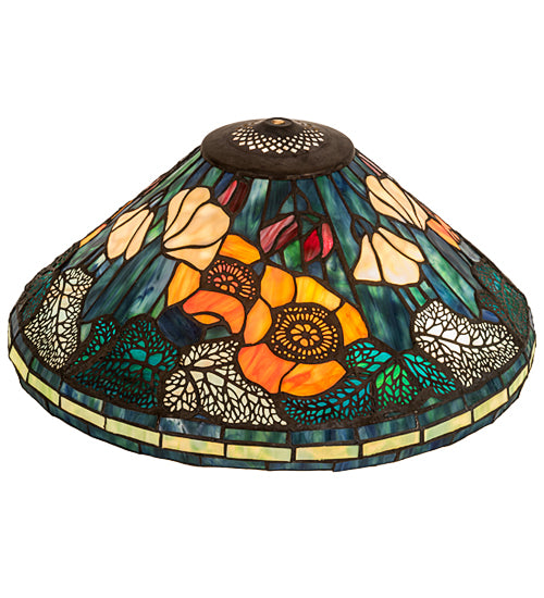 16" Wide Tiffany Poppy Cone Shade