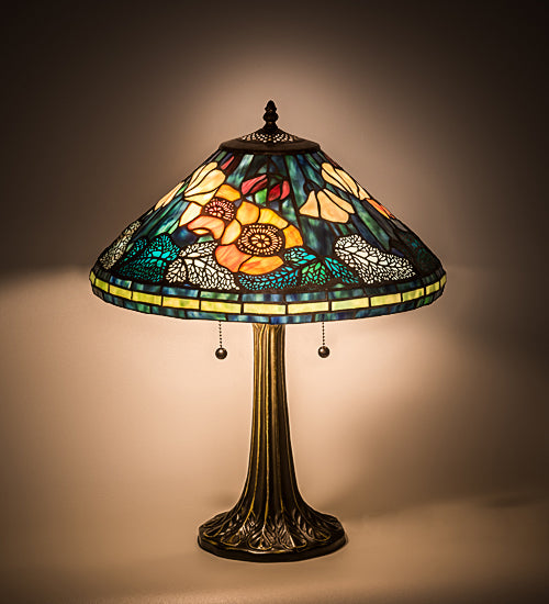 21.5"H Tiffany Poppy Cone Table Lamp