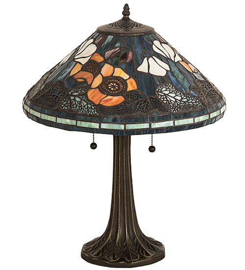 21.5"H Tiffany Poppy Cone Table Lamp