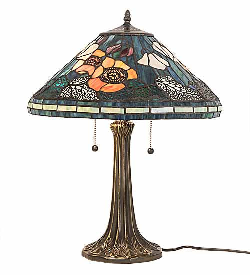 21.5"H Tiffany Poppy Cone Table Lamp